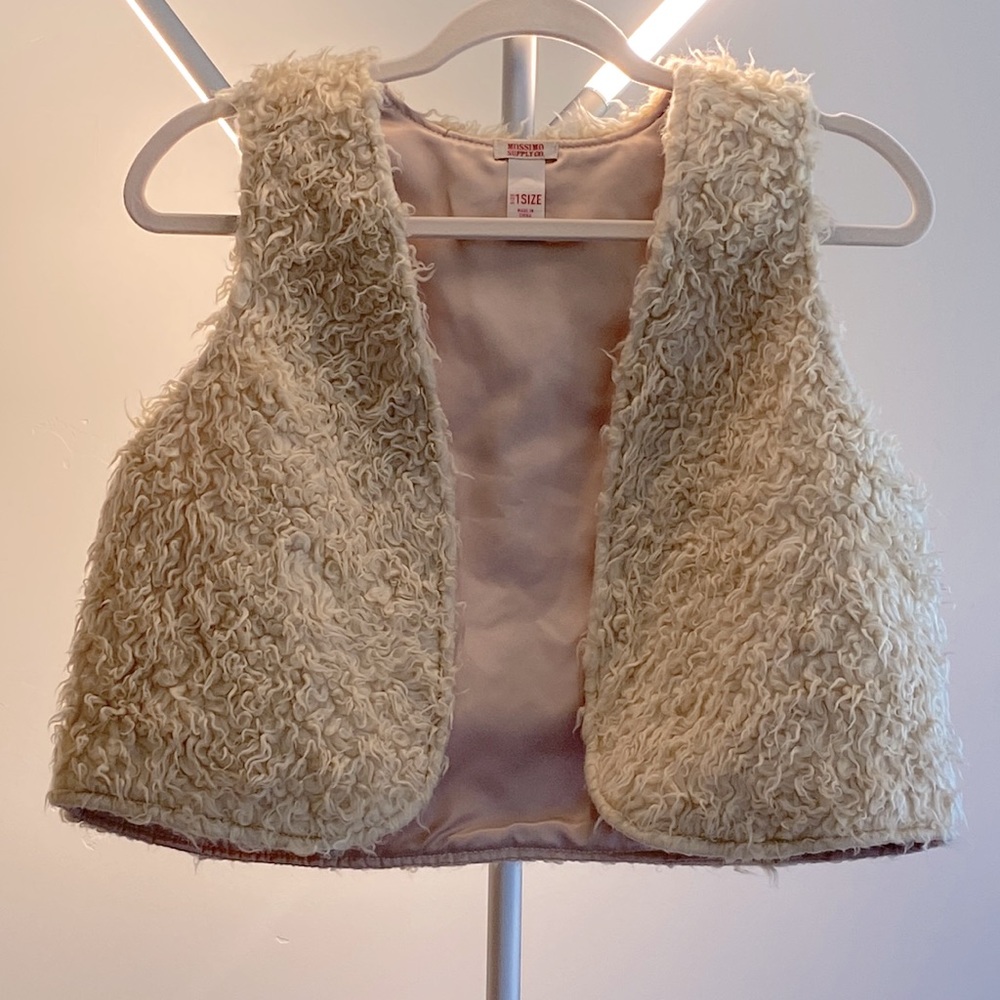 Faux curly lamb fur vest
